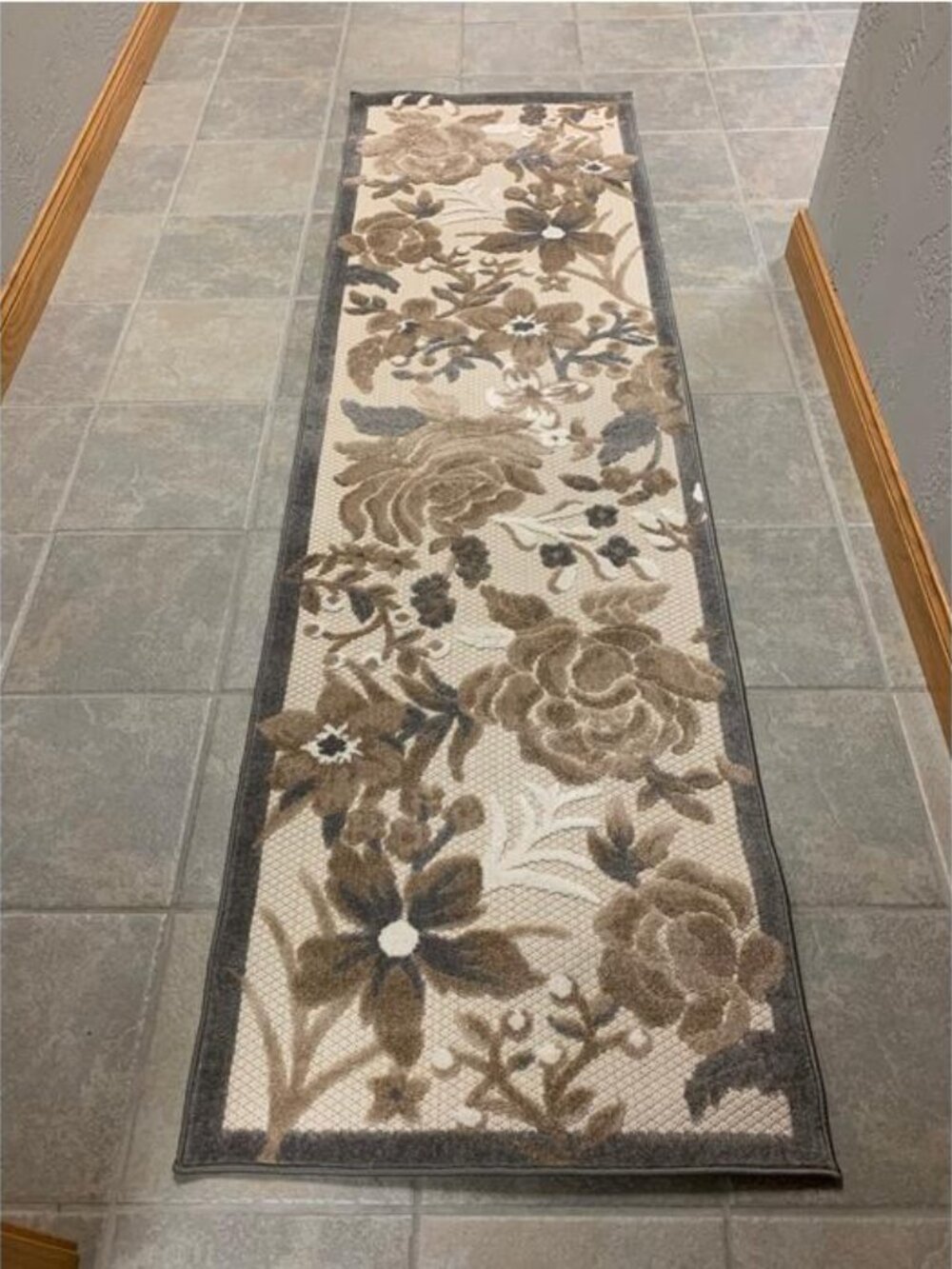 Nourison Romantic Garden Indoor/Outdoor Runner Rug 2'2" x 7'6" Natural